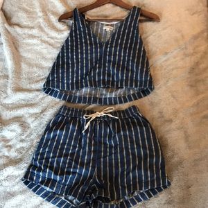 Striped 2 piece play suit